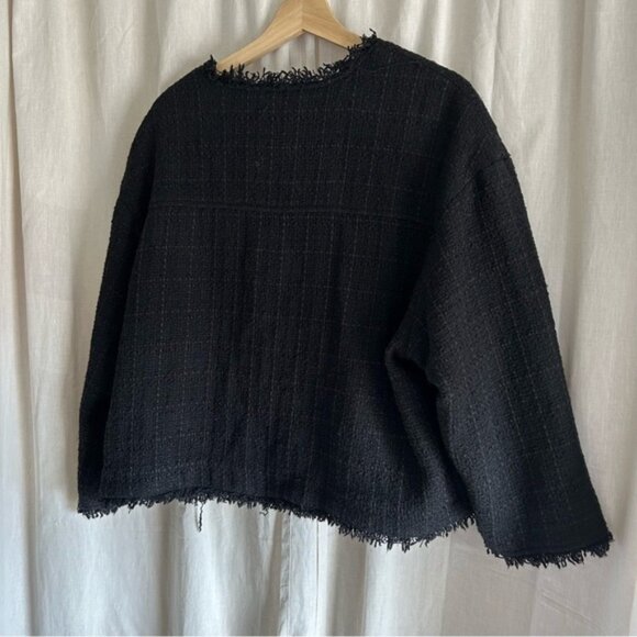 Iris Setlakwe Tweed Black Blazer 12 - Picture 3 of 7